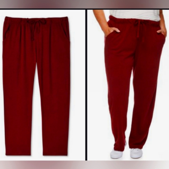 Comfy Athleisure Burgundy Pants, Size Women L - Picture 1 of 11